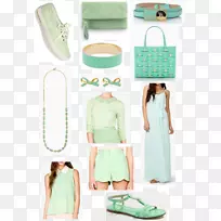 时尚绿色花式连衣裙