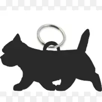 猫角猎犬钥匙链