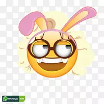复活节兔子表情桌面壁纸-笑脸