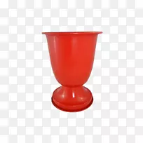 花瓶红光塑料白花瓶