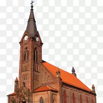 尖顶中世纪建筑大教堂