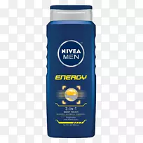 Nivea男士q10能量凝胶50 cr dosi淋浴凝胶nivea男士最大的水化滋养乳液-能量体