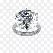 体珠宝蓝宝石钻石订婚戒指