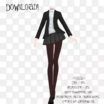 米库舞服装正式穿着vrchat学校制服-西服