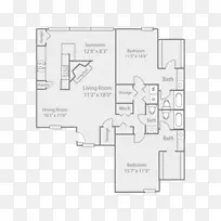 山毛榉公寓平面图出租平面图-浴室标签