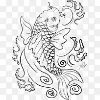锦鲤画鲤鱼彩绘书-锦鲤纹身