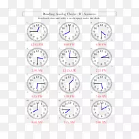 时钟时间测量工作表.时钟