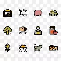 表情人类行为方式的运输幸福剪贴画-农场图标