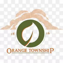 橙色镇特拉华州宪报桑伯里标志-背景全彩色