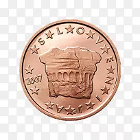 斯洛文尼亚欧元硬币王子的石头斯洛文尼亚的欧元硬币