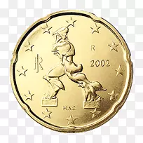 意大利20美分硬币意大利欧元硬币1美分欧元硬币-意大利