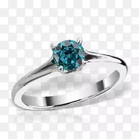 耳环蓝宝石订婚戒指