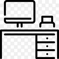 桌子，家具，房间，办公桌，电脑图标.桌子