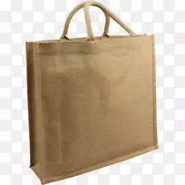 纸袋购物袋和手推车黄麻袋