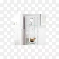 浴室橱柜玻璃架子-白色塔楼