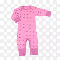 婴儿及幼童一件肩部粉红色m袖睡衣-宝贝