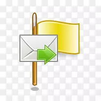 电子邮件计算机图标用户黄色标志
