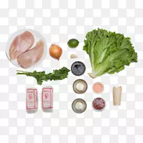 叶蔬菜素食烹饪配方天然食品-腌制鸡肉菜肴。