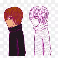 画色黑发素描色系