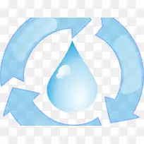 循环水节约饮用水.水符号