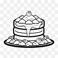 薄饼圣诞蛋糕黑白单色彩绘蛋糕