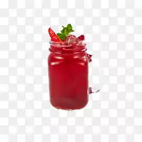 草莓汁石榴汁鸡尾酒装饰无酒精饮料