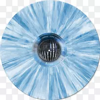 标志性凹槽蓝色留声机唱片专辑-乙烯基唱片