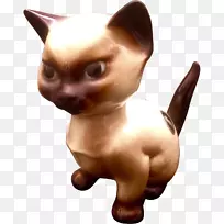 暹罗猫小雕像黑根-雷纳克马-小猫