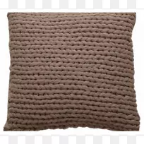 抛掷枕头，靠垫，灰褐色羊毛框