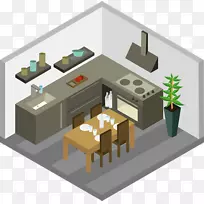 建筑厨房室内设计服务家具家庭厨房