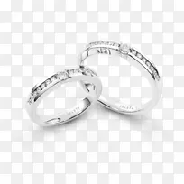 结婚戒指银身珠宝戒指