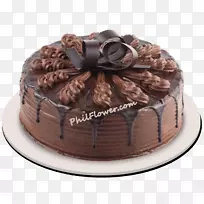 红丝带层蛋糕生日蛋糕黑色森林巧克力蛋糕-丝带生日