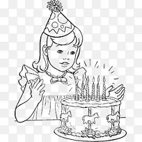 生日蛋糕着色书派对祝你生日快乐-生日