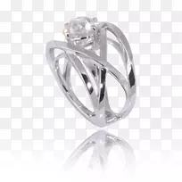 结婚戒指银珠宝戒指