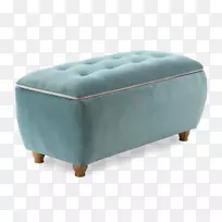 脚垫家具凳子蓝色绿松石-PUF