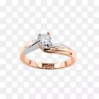 结婚戒指białe złoto身形珠宝戒指