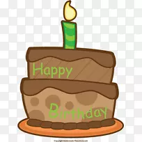 生日蛋糕巧克力蛋糕剪贴画-生日快乐