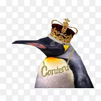 英国国王企鹅纸杯蛋糕皇冠珠宝蛋糕装饰-企鹅