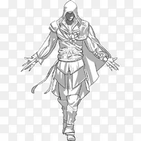 Ezio Auditore画刺客的信条二线艺术素描-菲伦兹