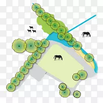 马术中心景观建筑素描-马