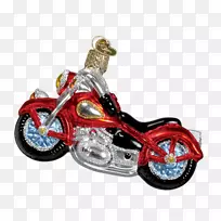 摩托车圣诞装饰品圣诞老人玻璃摩托车