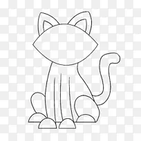 猫画小猫素描-猫