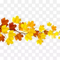 秋叶彩色剪贴画-秋季