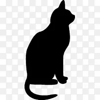 猫剪影剪贴画-猫头