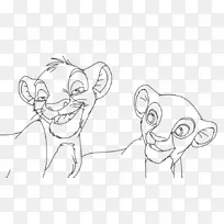 猫耳朵画手指素描猫