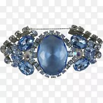 蓝宝石手镯珠宝银胸针蓝宝石
