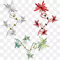 花卉设计钟摆枝叶夹艺术-杜瓦