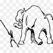大象绘画剪贴画-印度象