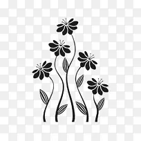 花卉设计-免费剪影花-剪影