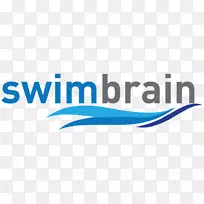 游泳新西兰游泳课运动塞班-明亮的大脑标志